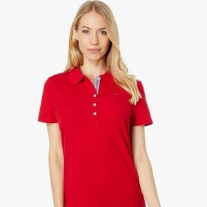 Red Tommy Hilfiger Polo shirt. Size small